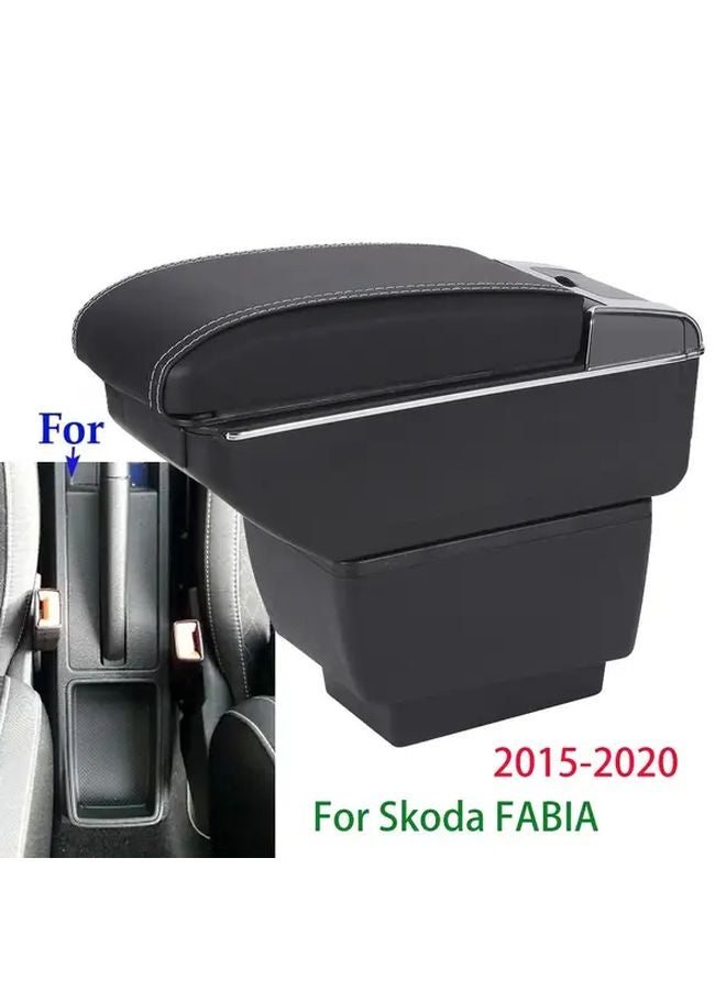 Skoda Fabia 3 2015 2024 صندوق تخزين مسند الذراع للسيارة D3 أسود أبيض ملحق داخلي - Image 1